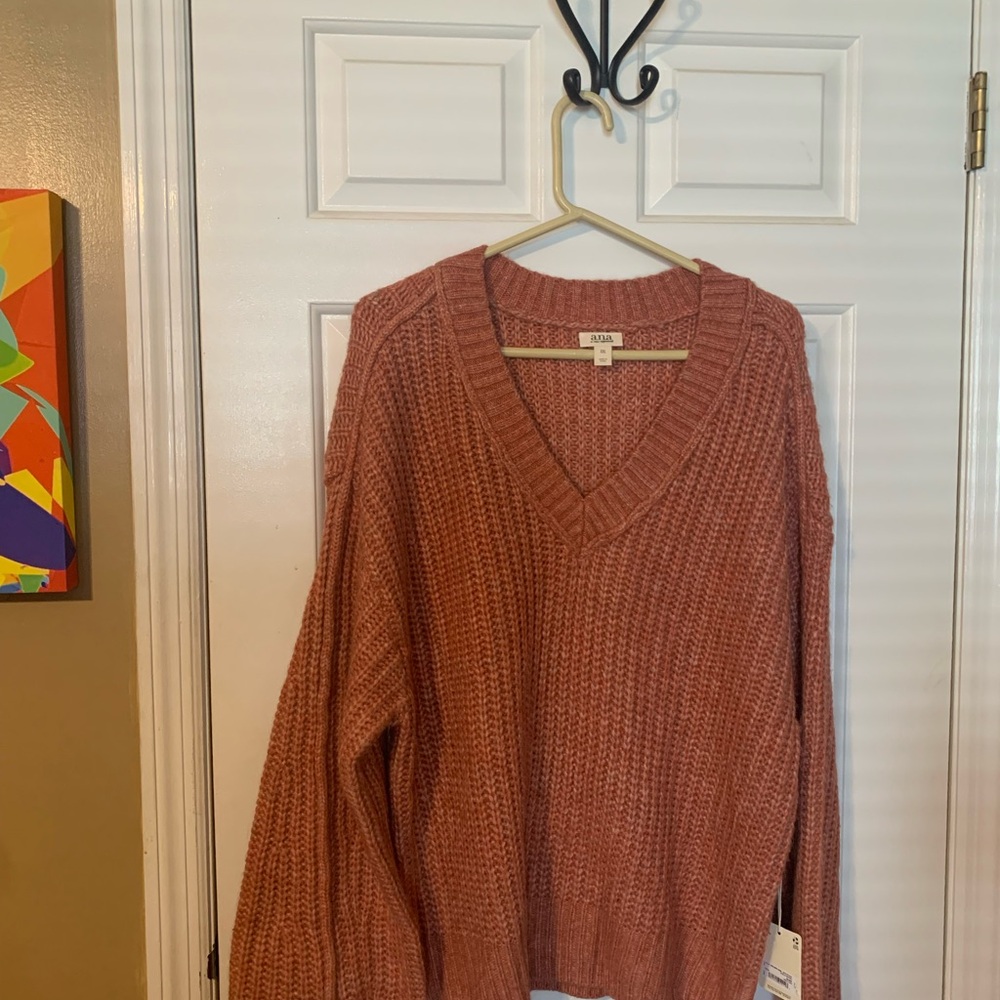 a.n.a Warm Orange Knit Sweater